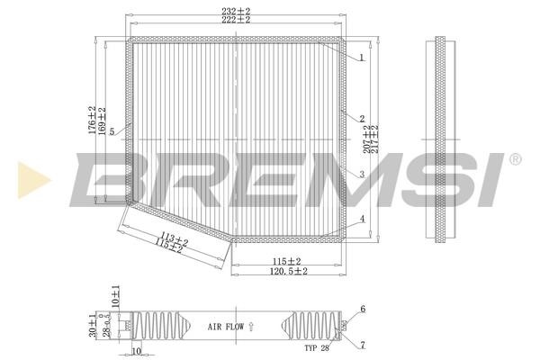 Bremsi FC0187C Filter, interior air FC0187C