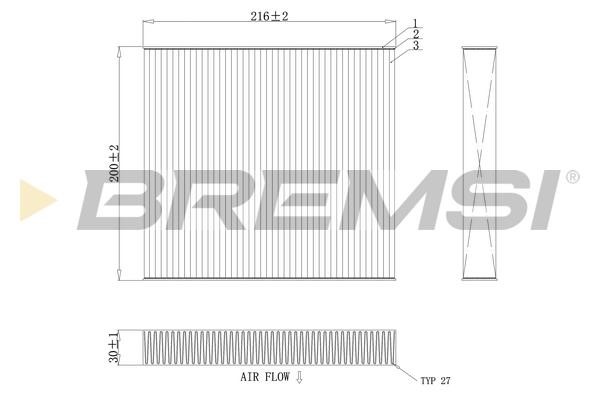 Bremsi FC0855C Filter, interior air FC0855C