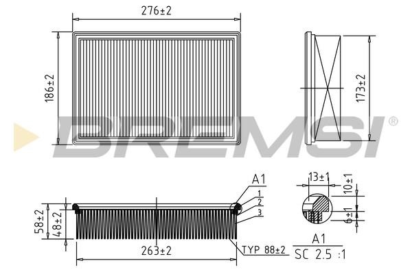 Bremsi FA2154 Air filter FA2154