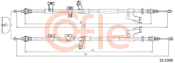 Cofle 92.10.5386 Cable Pull, parking brake 92105386