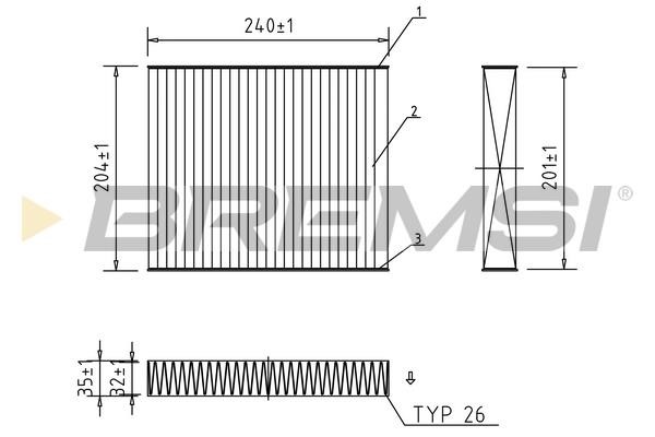 Bremsi FC0073A Filter, interior air FC0073A