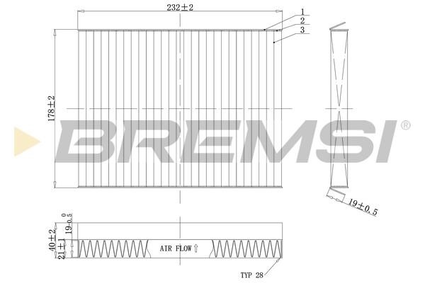 Bremsi FC0091C Filter, interior air FC0091C