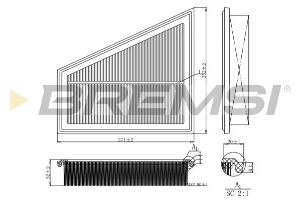 Bremsi FA1202 Air filter FA1202