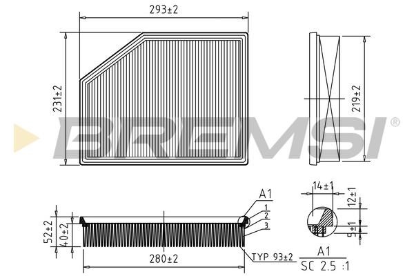 Bremsi FA0626 Air filter FA0626 FA0626 Bremsi Air filter