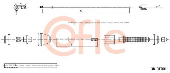 Gas pedal cable Renault Master: 923KRE001 Cofle Accelerator cable