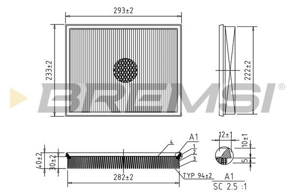 Bremsi FA0616 Air filter FA0616 FA0616 Bremsi Air filter