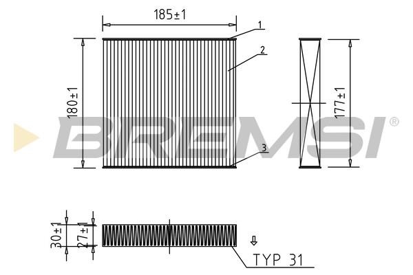 Bremsi FC0427 Filter, interior air FC0427