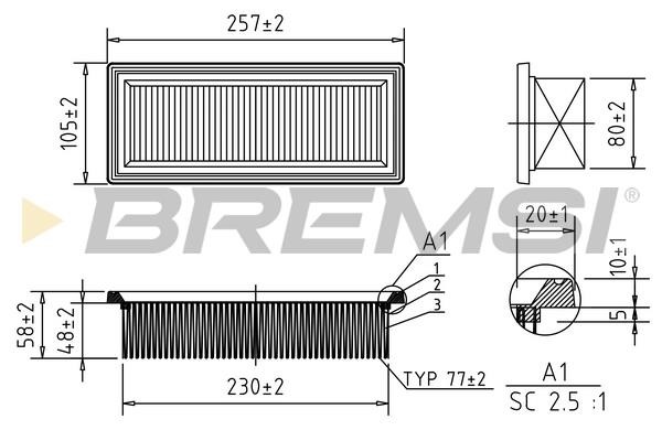 Bremsi FA1644 Air filter FA1644