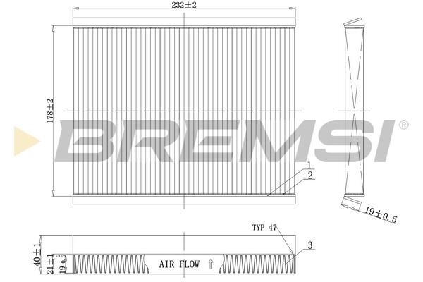 Bremsi FC0091 Filter, interior air FC0091