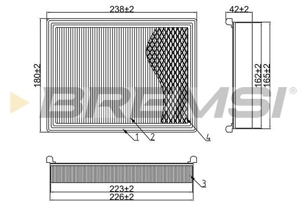 Bremsi FA2098 Air filter FA2098