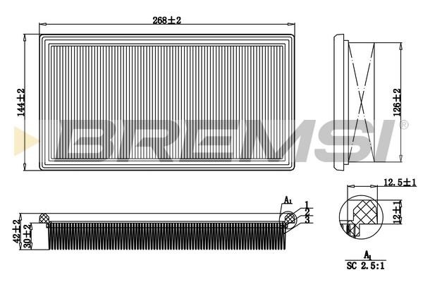 Bremsi FA1688 Air filter FA1688
