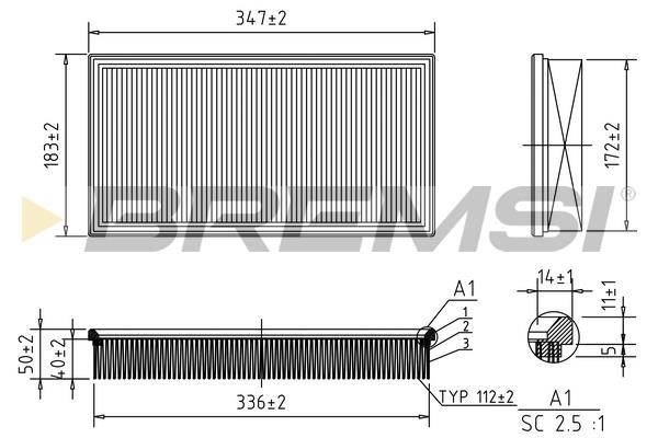 Bremsi FA1581 Air filter FA1581 FA1581 Bremsi Air filter