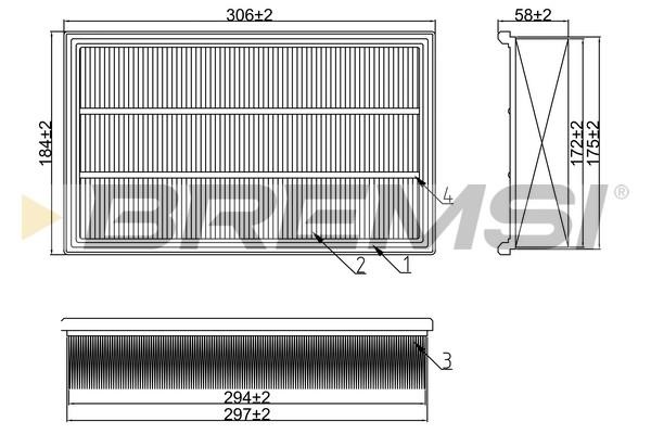 Bremsi FA1662 Air filter FA1662