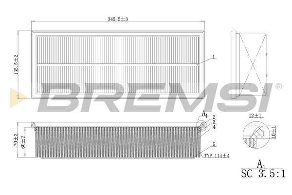 Bremsi FA0215 Air filter FA0215
