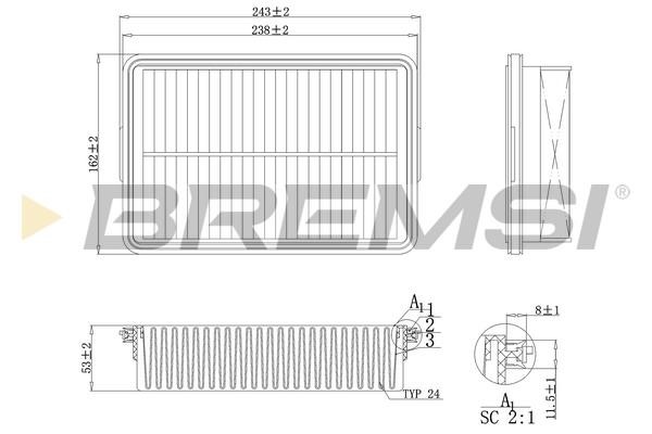 Bremsi FA1092 Air filter FA1092