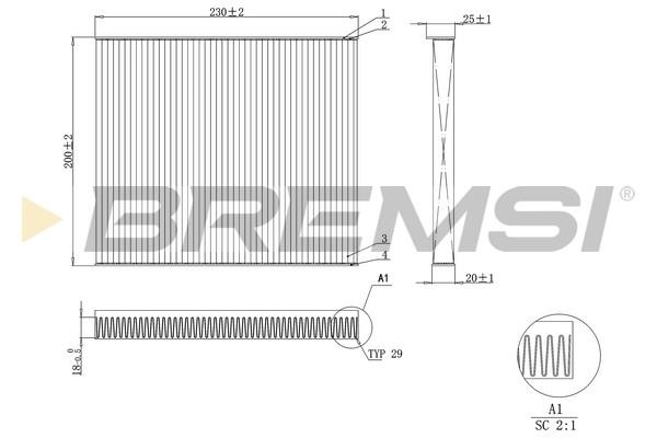 Bremsi FC0079C Cabin filter FC0079C FC0079C Bremsi Cabin filter
