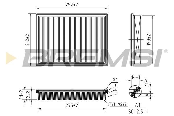 Bremsi FA1342 Air filter FA1342