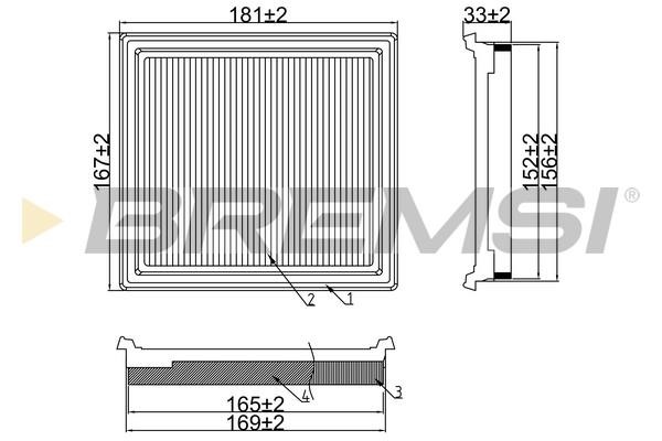 Bremsi FA1116 Air filter FA1116