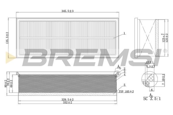 Bremsi FA1237 Air filter FA1237