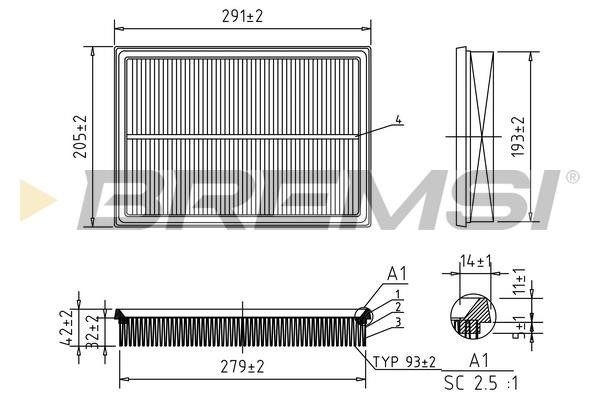 Bremsi FA0125 Air filter FA0125