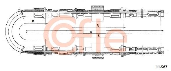 Cofle 92.11.567 Cable Pull, parking brake 9211567