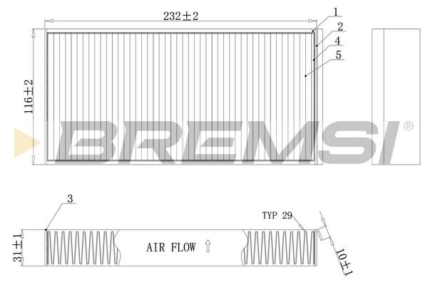 Bremsi FC0914A Filter, interior air FC0914A