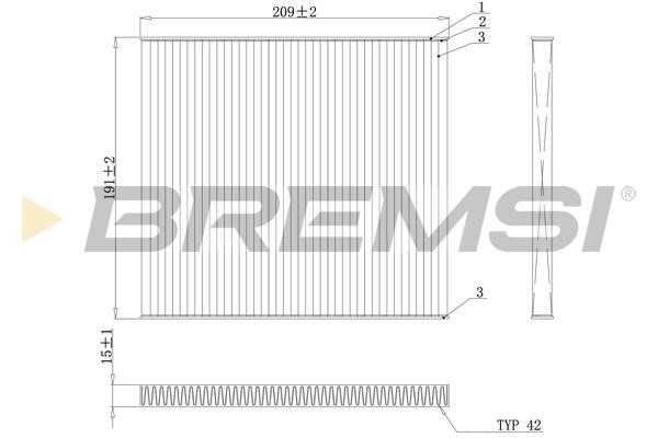 Bremsi FC0883 Filter, interior air FC0883