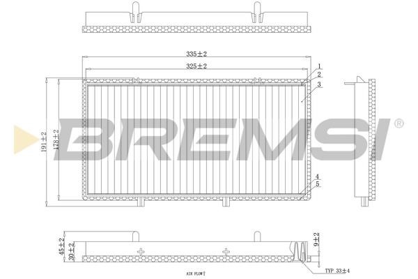 Bremsi FC0998 Filter, interior air FC0998