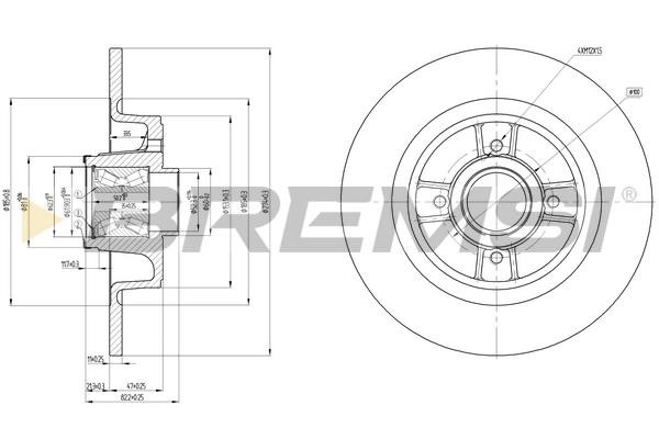 Bremsi CD7656S Rear brake disc, non-ventilated CD7656S