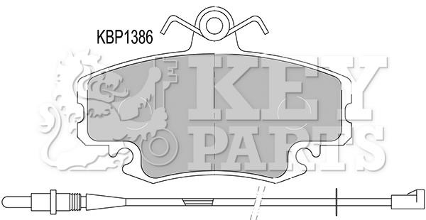 Key parts KBP1386 Brake Pad Set, disc brake KBP1386