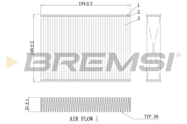 Bremsi FC0432 Filter, interior air FC0432