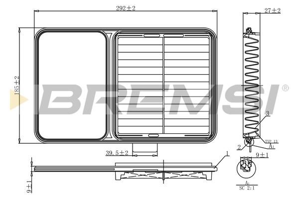 Bremsi FA1209 Air filter FA1209 FA1209 Bremsi Air filter