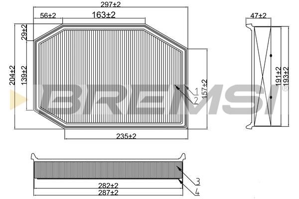 Bremsi FA1217 Air filter FA1217 FA1217 Bremsi Air filter