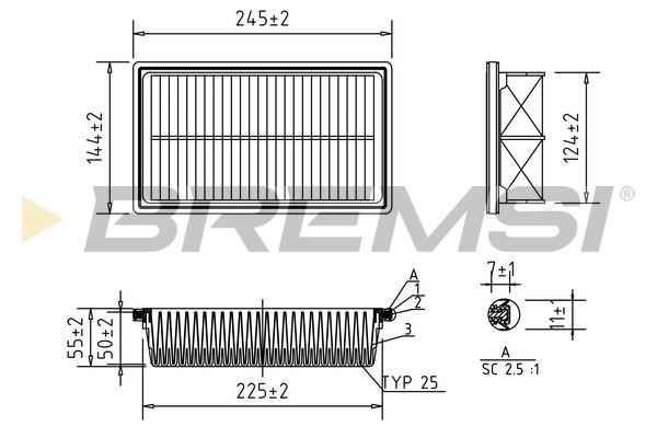 Bremsi FA0601 Air filter FA0601