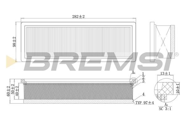 Bremsi FA0220 Air filter FA0220