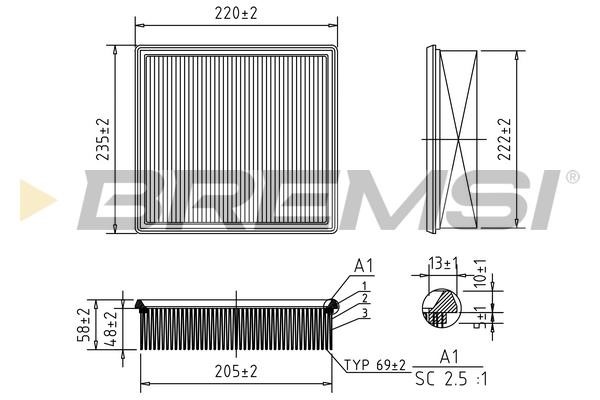 Bremsi FA0123 Air filter FA0123