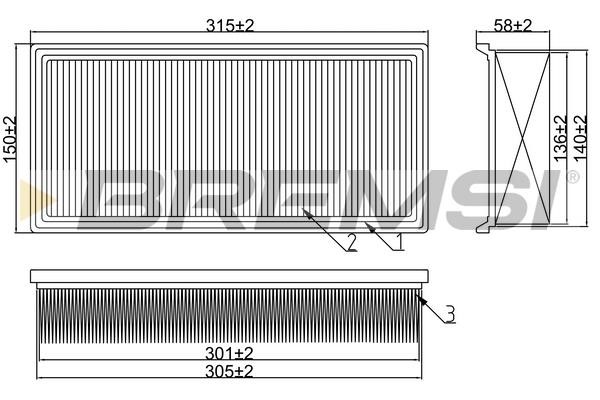 Bremsi FA1375 Air filter FA1375