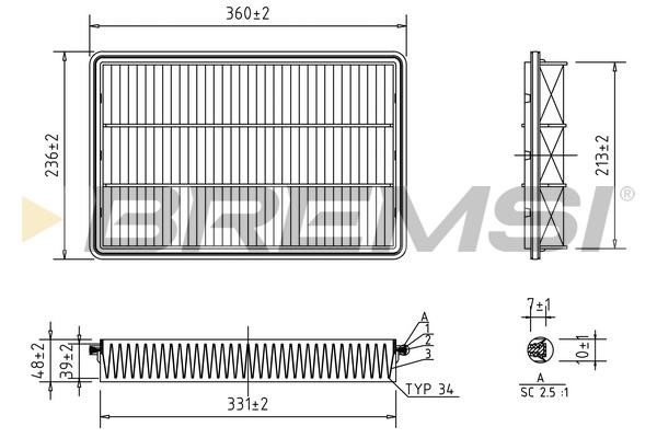 Bremsi FA1390 Air filter FA1390 FA1390 Bremsi Air filter