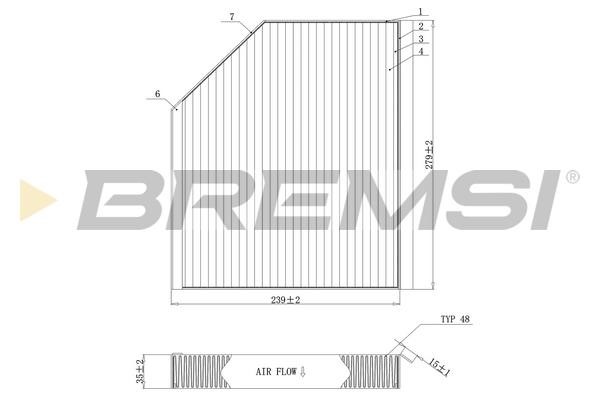 Bremsi FC0406 Filter, interior air FC0406