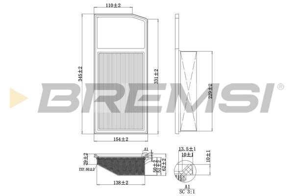 Bremsi FA0206 Air filter FA0206
