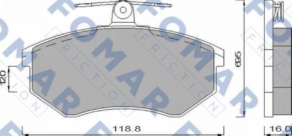 Fomar friction FO 488481 Brake Pad Set, disc brake FO488481