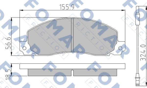 Fomar friction FO 499681 Brake Pad Set, disc brake FO499681