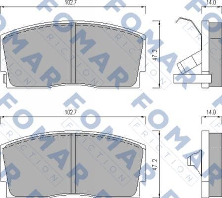 Fomar friction FO 447281 Brake Pad Set, disc brake FO447281