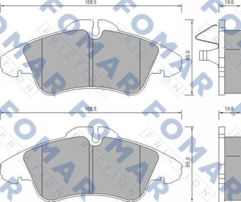 Fomar friction FO 627281 Brake Pad Set, disc brake FO627281