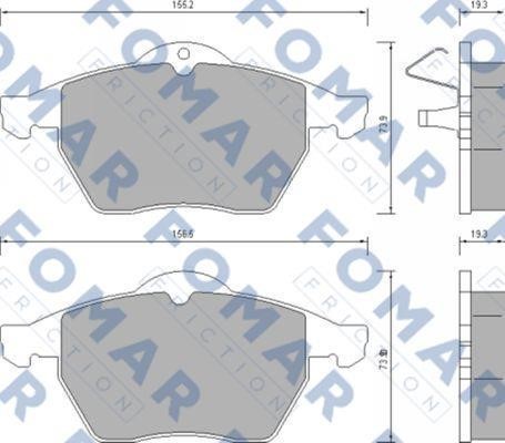 Fomar friction FO 628781 Brake Pad Set, disc brake FO628781