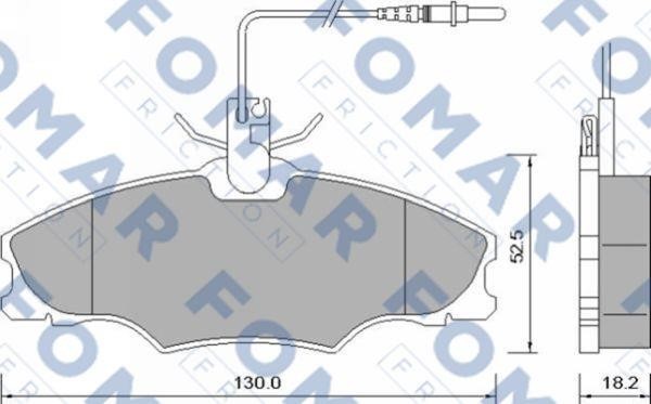 Fomar friction FO 637381 Brake Pad Set, disc brake FO637381