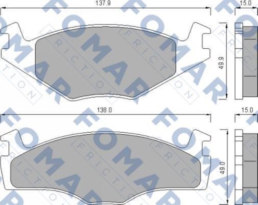 Fomar friction FO 436481 Brake Pad Set, disc brake FO436481