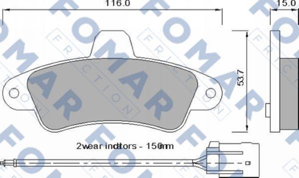 Fomar friction FO 725081 Brake Pad Set, disc brake FO725081