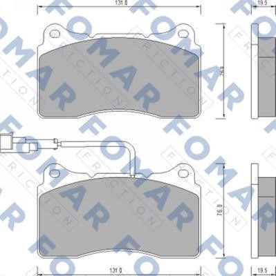 Fomar friction FO 672981 Brake Pad Set, disc brake FO672981
