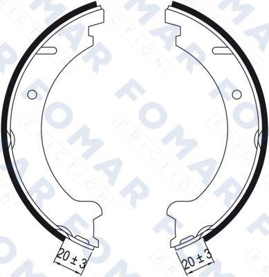 Fomar friction FO 9039 Parking brake shoes FO9039